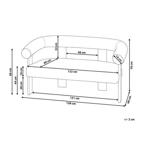 Canapé 2 Places Ilbro Fourrure Synthétique Marron Foncé