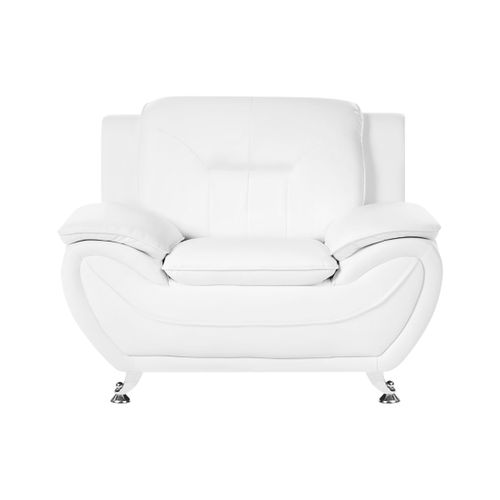 Fauteuil Leira simili Blanc