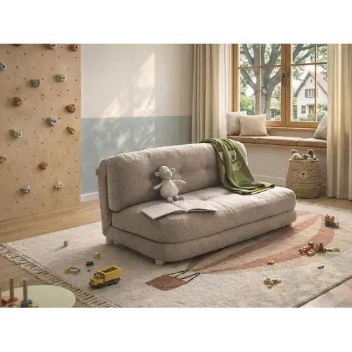 Canapé-lit 2 Places Esbjerg Lin Synthétique Beige