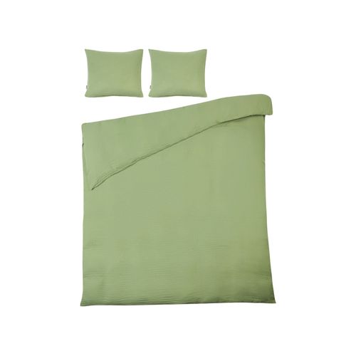 Ensemble De Housses De Couette Sumner Mousseline De Coton 150 X 200 Cm Vert
