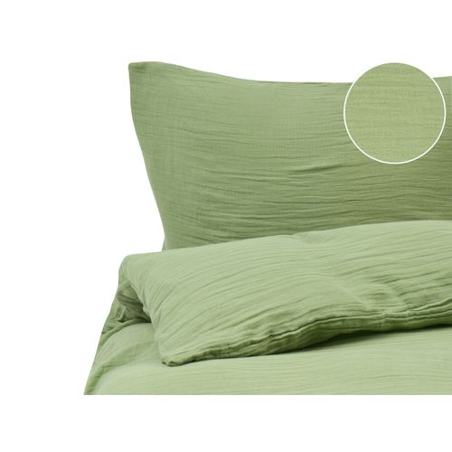 Ensemble De Housses De Couette Sumner Mousseline De Coton 150 X 200 Cm Vert