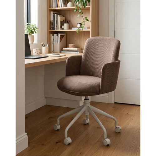 Chaise De Bureau Dryden Velours Côtelé Marron
