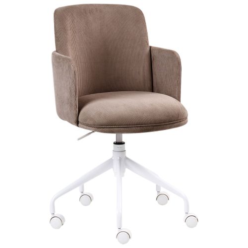 Chaise De Bureau Dryden Velours Côtelé Marron