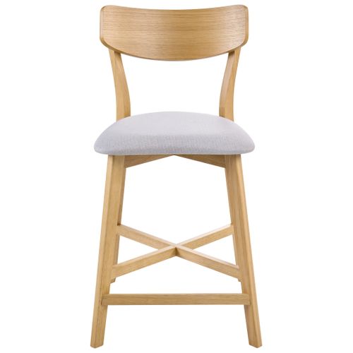 Lot De 2 Chaises De Bar Hope Bois Marron Clair/gris