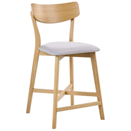 Lot De 2 Chaises De Bar Hope Bois Marron Clair/gris