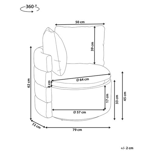 Fauteuil Pivotant Randers Avec Rangement Tissu Blanc Cassé