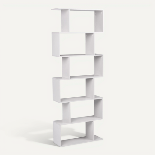 Bibliothèque 6 étagères Valdosa 190 Cm Blanc Cassé