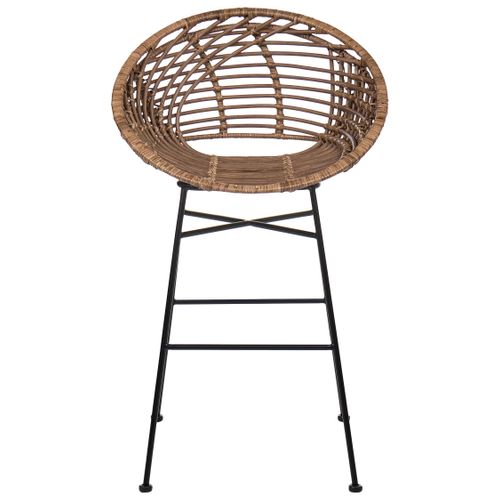 Lot De 2 Chaises De Bar Windom Rotin Marron