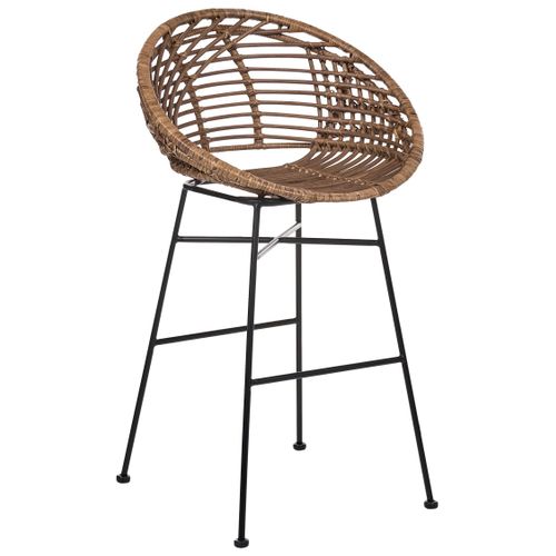 Lot De 2 Chaises De Bar Windom Rotin Marron