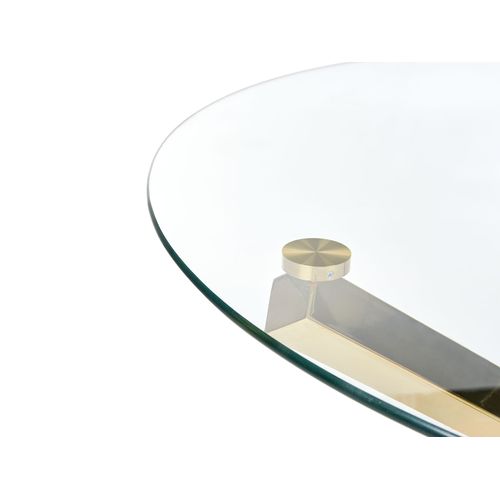 Table De Repas Butler Doré 110 Cm 110 Cm Verre De Sécurité