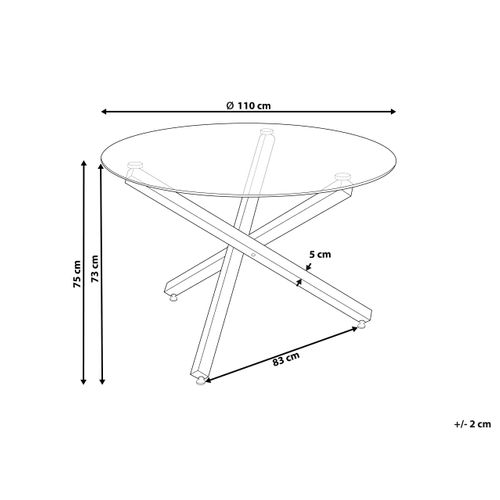 Table De Repas Butler Doré 110 Cm 110 Cm Verre De Sécurité