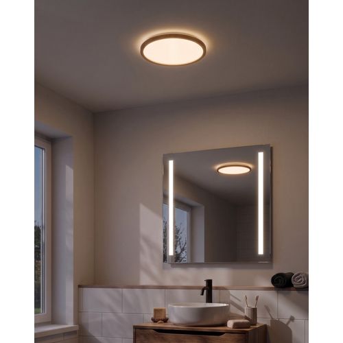 Plafonnier À LED Velora Avec Télécommande Avec Variateur Marron Clair