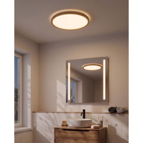 Plafonnier À LED Velora Avec Télécommande Avec Variateur Marron Clair