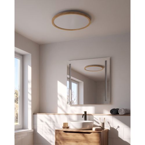 Plafonnier À LED Velora Avec Télécommande Avec Variateur Marron Clair
