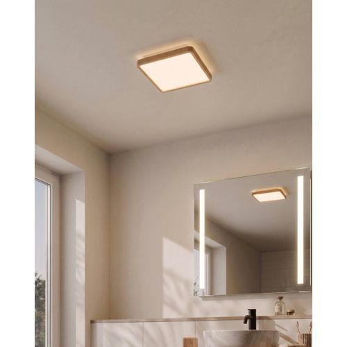 Plafonnier À LED Tivora Avec Télécommande Avec Variateur Marron Clair