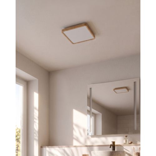 Plafonnier À LED Tivora Avec Télécommande Avec Variateur Marron Clair
