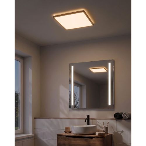 Plafonnier À LED Tivora Avec Télécommande Avec Variateur Marron Clair