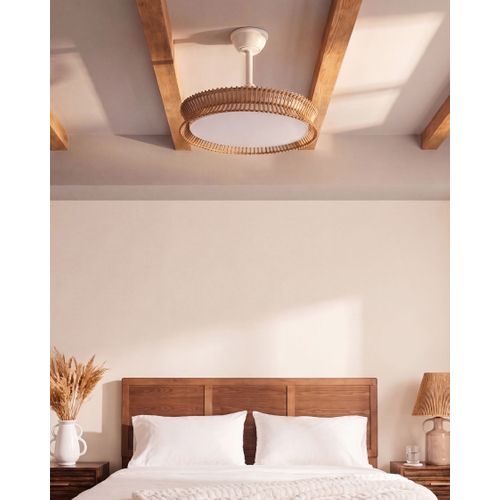 Ventilateur De Plafond Avec Lampe Oleta Avec Télécommande LED Blanc