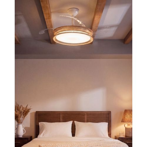 Ventilateur De Plafond Avec Lampe Oleta Avec Télécommande LED Blanc