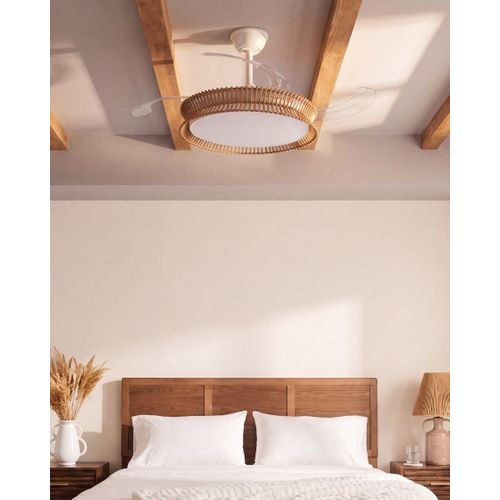 Ventilateur De Plafond Avec Lampe Oleta Avec Télécommande LED Blanc