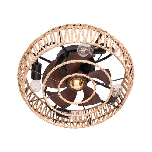 Ventilateur De Plafond Avec Lampe Apopka Avec Télécommande Naturel