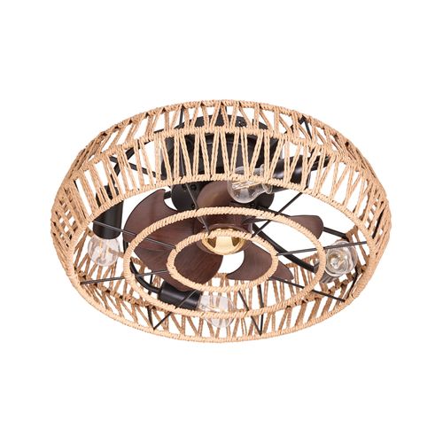 Ventilateur De Plafond Avec Lampe Apopka Avec Télécommande Naturel