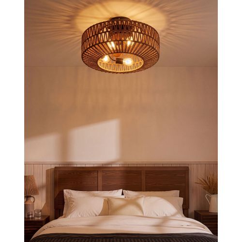 Ventilateur De Plafond Avec Lampe Estero Avec Télécommande Marron