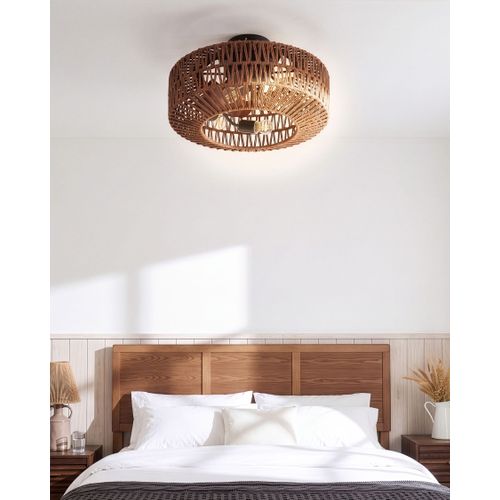Ventilateur De Plafond Avec Lampe Estero Avec Télécommande Marron