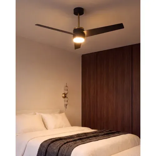 Ventilateur De Plafond Avec Lampe Trout Avec Télécommande LED Noir