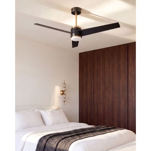 Ventilateur De Plafond Avec Lampe Trout Avec Télécommande LED Noir