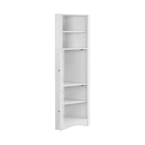 Colonne De Salle De Bain 36,5 X 36,5 X 155 Cm Avec 2 Portes, Plateau Réglable, Rangement, Blanche