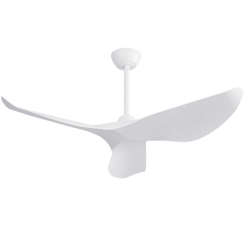 Ventilateur De Plafond De 38 Pouces Sans Lumière Avec 3 Pales Et Télécommande, Abs, Blanc