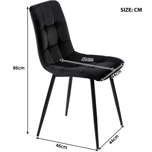 Ensemble Table à Manger Extensible Avec 4 Chaises En Velours, Avec Plateau Mdf, Noir Et Naturelle