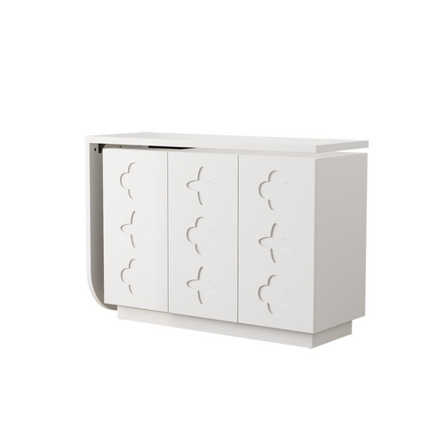 Bureau D'angle Extensible En L Avec 3 Portes, Table De Bureau, Mdf, Blanc