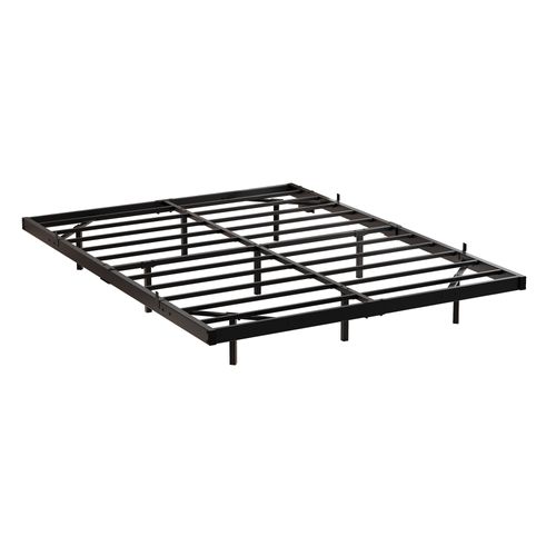 Cadre à lattes 120x200 Cm Avec LED Et USB, Cadre De Lit Flottant, Métal, Noir
