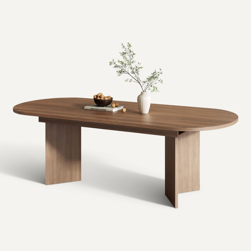 Table Extensible 160/200x90x75 Cm Avec 18 Mm D'épaisseur, Coins Arrondis, En Mdf, Couleur Marron