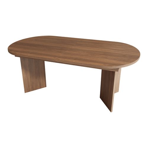 Table Extensible 160/200x90x75 Cm Avec 18 Mm D'épaisseur, Coins Arrondis, En Mdf, Couleur Marron