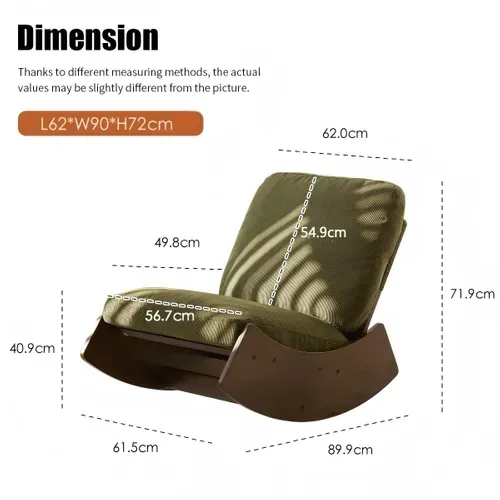 Chaise à Bascule 62x89,9x71,9 Cm, Cadre En Bois Massif, Parfait Pour Diverses Utilisations, Vert
