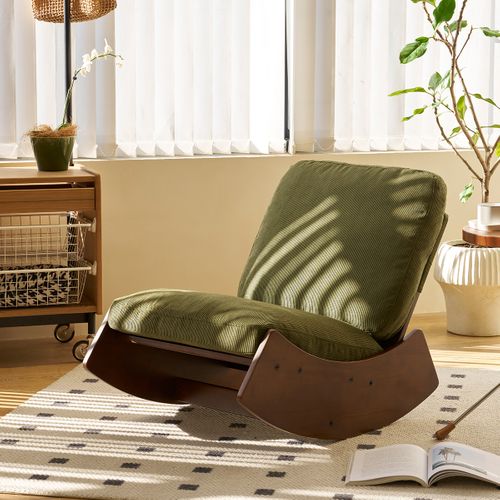 Chaise à Bascule 62x89,9x71,9 Cm, Cadre En Bois Massif, Parfait Pour Diverses Utilisations, Vert