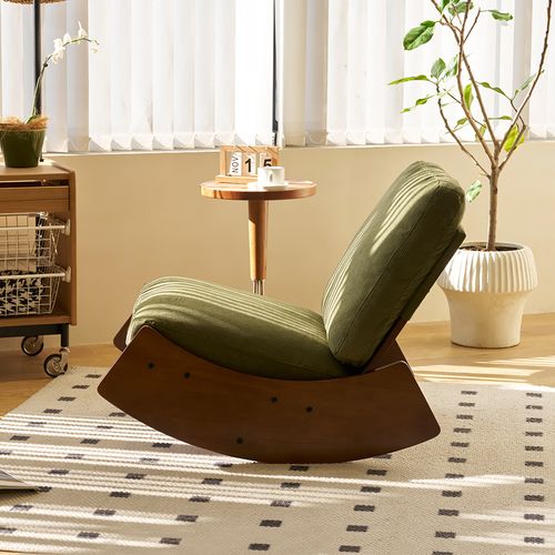 Chaise à Bascule 62x89,9x71,9 Cm, Cadre En Bois Massif, Parfait Pour Diverses Utilisations, Vert