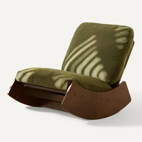 Chaise à Bascule 62x89,9x71,9 Cm, Cadre En Bois Massif, Parfait Pour Diverses Utilisations, Vert