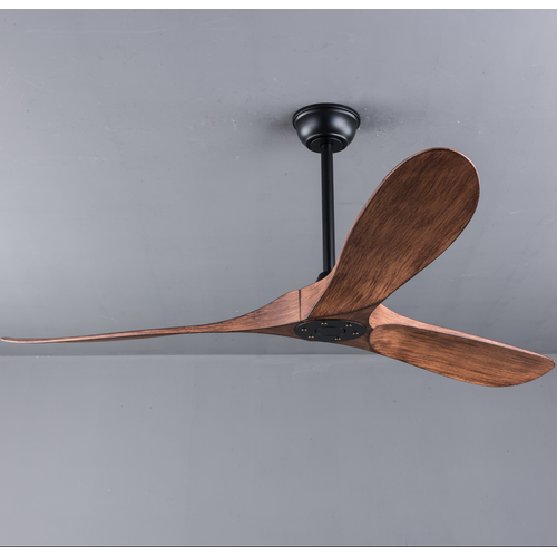 Ventilateur De Plafond 42 Pouces 3 Pales Abs, Moteur Dc Réversible, Télécommande 6 Vitesses, Noyer