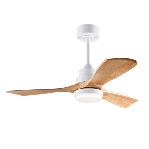 Ventilateur De Plafond Lumineux 42 Pouces, Pales Bois Massif, Moteur Dc Réversible, 6 Vitesses,bois