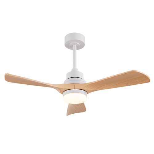 Ventilateur De Plafond Lumineux 42 Pouces, 3 Pales Abs, Moteur Dc Réversible, Télécommande, Bois