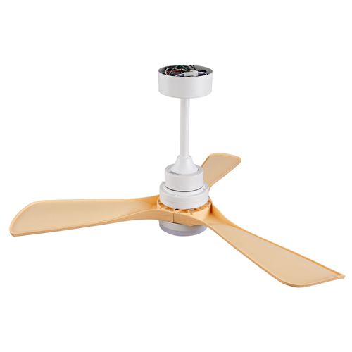 Ventilateur De Plafond Lumineux 42 Pouces, 3 Pales Abs, Moteur Dc Réversible, Télécommande, Bois