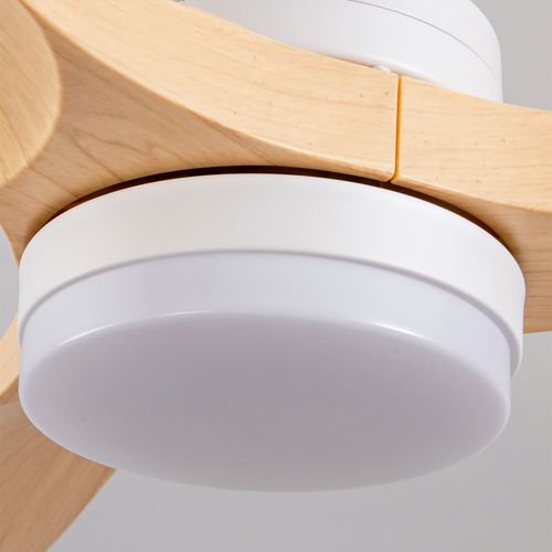 Ventilateur De Plafond Lumineux 42 Pouces, 3 Pales Abs, Moteur Dc Réversible, Télécommande, Bois