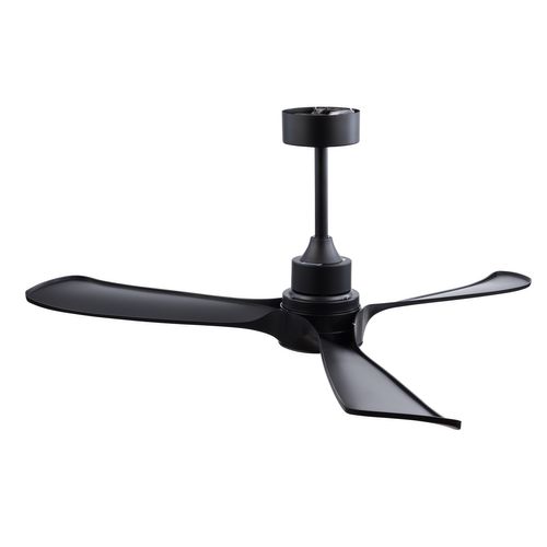 Ventilateur De Plafond Lumineux 52 Pouces, 3 Pales Abs, Moteur Dc Réversible 6 Vitesses, Noir