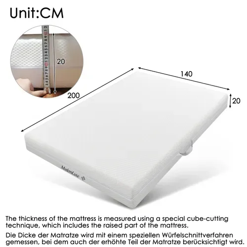 Ensemble Lit 140x200cm Et Matelas Mousse, Avec Rangement, LED Et Prises Intégrées, En Bois, Blanc