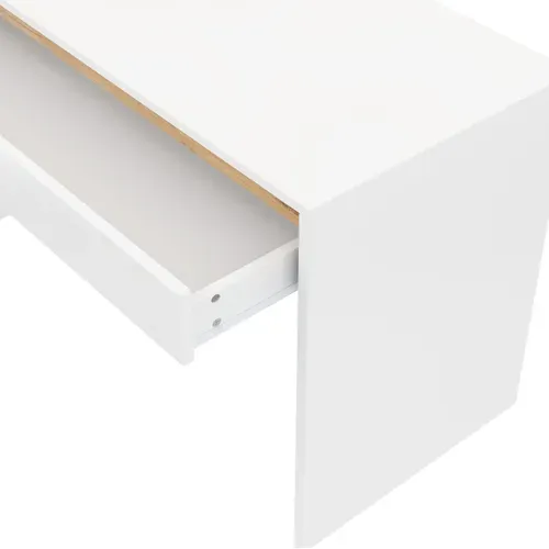 Bureau Rectangulaire 140x50x78 Cm Avec 5 Tiroirs De Rangement, Panneaux De Particules, Blanc