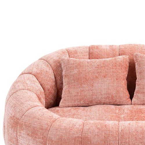 Canapé Pouf 2 Places En Chenille Rose, Mousse à Mémoire, Grand Fauteuil, Sans Montage, Salon/chambre